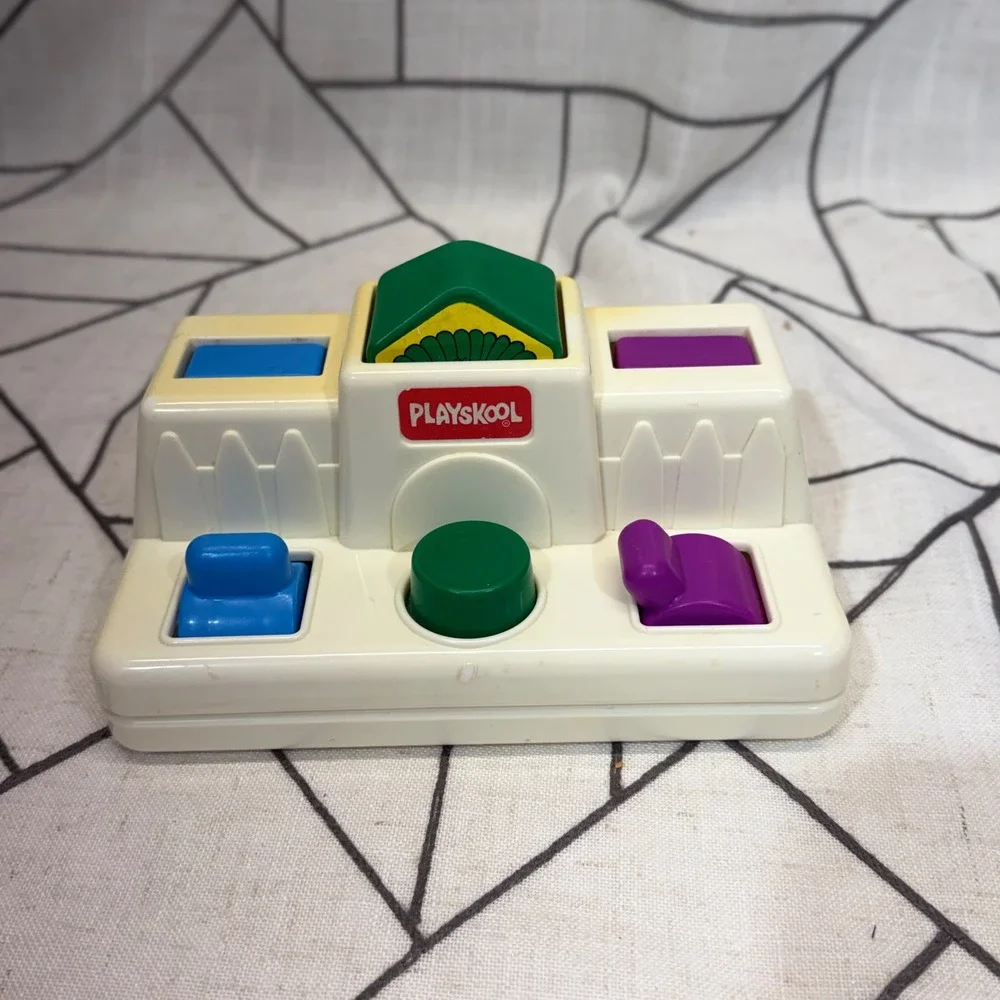 Playskool Barney Pop Up Toy OS White 1991 Vintage Character Activity Toy